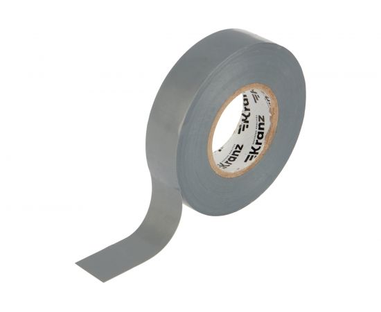 Профессиональная изолента ПВХ KRANZ 19 мм х 20 м, 0.18 мм, серая KR-09-2808 – изображение 2