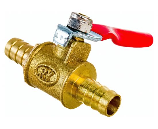 Шаровой кран Pegas pneumatic латунь, елочка, под шланг, 8x8 мм 4411 – изображение 3