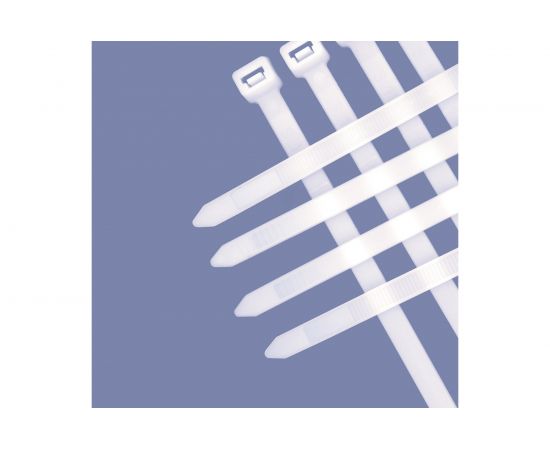 Кабельная нейлоновая хомут-стяжка REXANT 250x7,6 мм, белая, упаковка 100 шт. 07-0252 – изображение 3