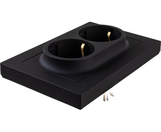 Розетка Schneider Electric AtlasDesign Карбон с/з двойная, 16А ATN001024 – изображение 3