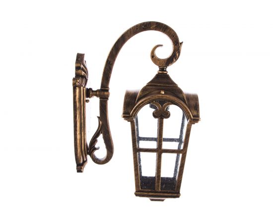 Садово-парковый светильник, четырехгранный на стену вниз 60W 230V E27, черное золото Feron PL103 11295 – изображение 3