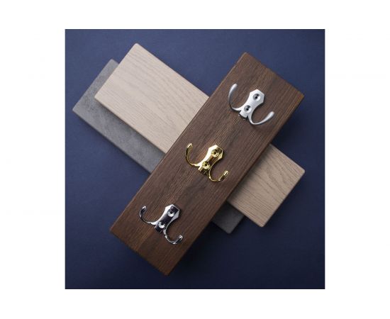 Мебельный крючок KERRON двухрожковый, латунь LT 0020 OT – изображение 3