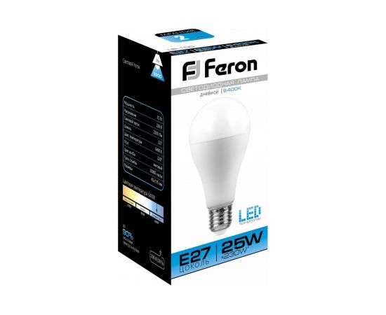 Светодиодная лампа FERON 25W 230V E27 6400K, LB-100 25792 – изображение 3