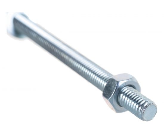 Болт Tech-Krep DIN933 с шестигранной головкой, оцинкованный М6х80 + гайка + шайба 4 шт - пакет 112721 – изображение 4