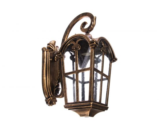 Садово-парковый светильник, четырехгранный на стену вниз 60W 230V E27, черное золото Feron PL103 11295 – изображение 4