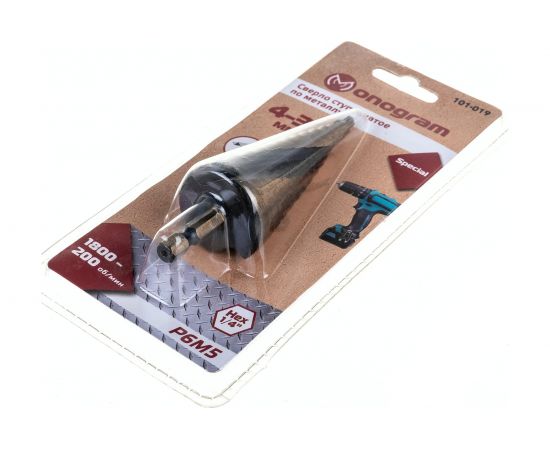 Сверло ступенчатое спиральное по металлу Special (4-32 мм; 15 ступеней; Р6М5) Monogram 101-019 – изображение 4