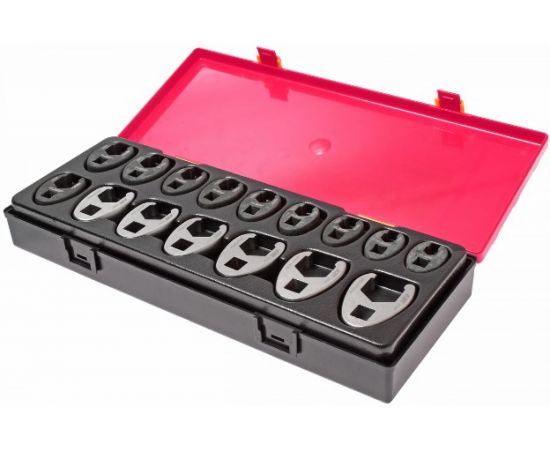 Набор односторонних разрезных ключей 3/8"" 10-19мм, 1/2"" 21-27мм в кейсе 16шт JTC-K6161 – изображение 4