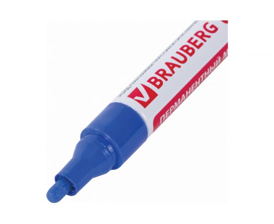 Лаковый маркер-краска 2-4 мм, синий, нитро-основа, алюминиевый корпус BRAUBERG 150873 – изображение 5