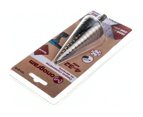 Сверло ступенчатое спиральное по металлу Special (4-32 мм; 15 ступеней; Р6М5) Monogram 101-019 – изображение 5