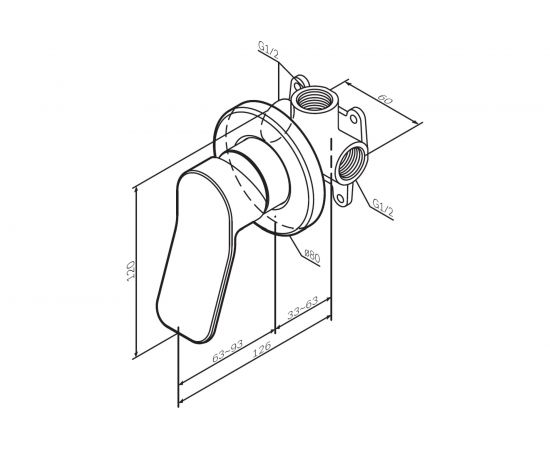 Гигиенический набор AM.PM X-Joy для скрытого монтажа со смесителем для душа, черный F40H85A22 – изображение 6