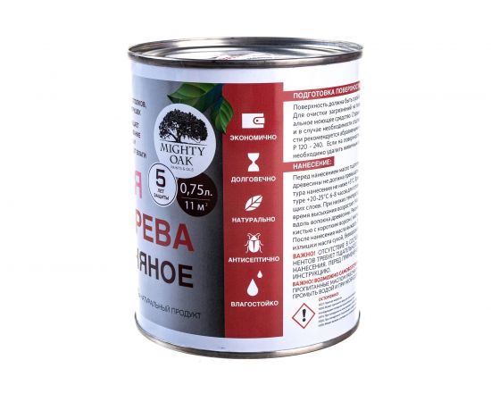 Льняное масло для дерева Mighty Oak 0.75 л MO110 – изображение 6