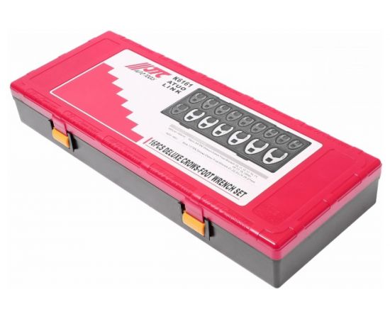 Набор односторонних разрезных ключей 3/8"" 10-19мм, 1/2"" 21-27мм в кейсе 16шт JTC-K6161 – изображение 6