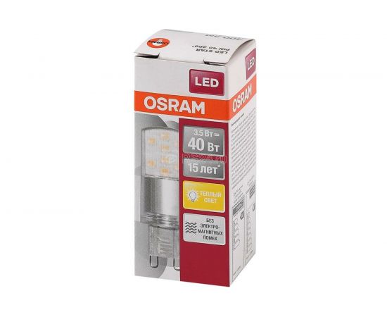 Светодиодная лампа OSRAM LED STAR, капсульная, 3.5Вт, G9, 400 Лм, 2700 К, теплый белый свет 4058075315822 – изображение 6