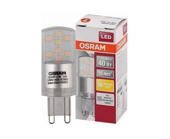 Светодиодная лампа OSRAM LED STAR, капсульная, 3.5Вт, G9, 400 Лм, 2700 К, теплый белый свет 4058075315822 – изображение 8