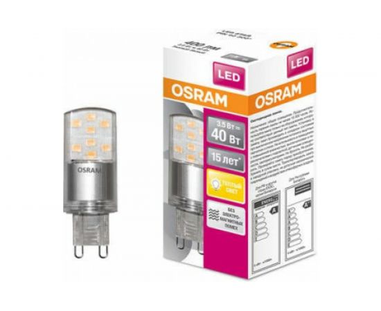 Светодиодная лампа OSRAM LED STAR, капсульная, 3.5Вт, G9, 400 Лм, 2700 К, теплый белый свет 4058075315822 – изображение 9