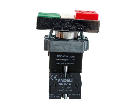 Кнопка ANDELI XB2-BW8465 I-O сдвоенная, с подсветкой, ADL10-051 