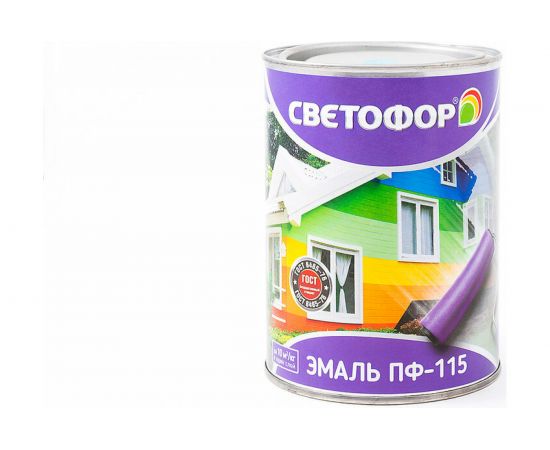 Эмаль Светофор СТАНДАРТ ПФ-115 светло-серая 7035, 0.9 кг ЗОР00003681 