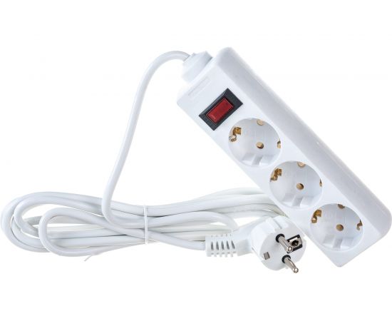 Сетевой фильтр ExeGate SP-3-3W 3евро с заземлением 3м защита от перегрузки выключатель с подсветкой белый 221181 