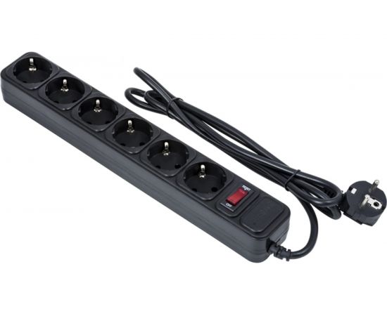 Сетевой фильтр ExeGate SP-6-3B 6евро с заземлением, 3м, выключатель с подсвет, черный 119393 