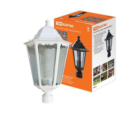Садово-парковый светильник TDM 6060-23 шестигранник, 60Вт, на опору, белый SQ0330-0063 