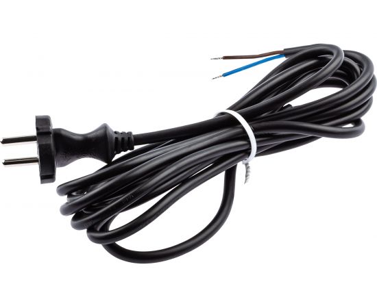 Сетевой шнур с вилкой ЭРА UX-2x0,75-2m-B 2м ПВС 2x0,75мм2 черный Б0048683 