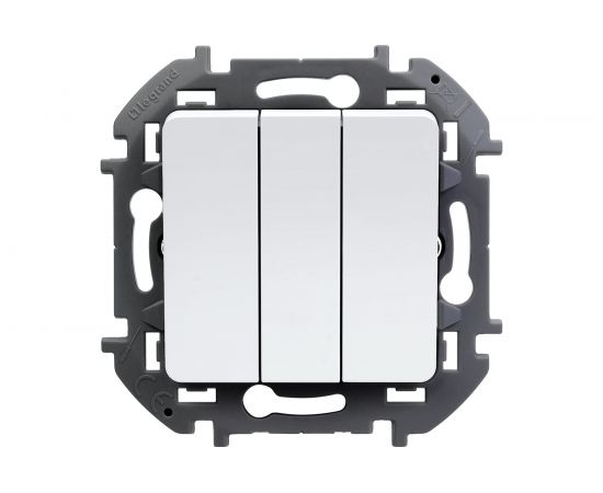 Трехклавишный выключатель Legrand - INSPIRIA - 10 AX - 250 В - белый 673640 