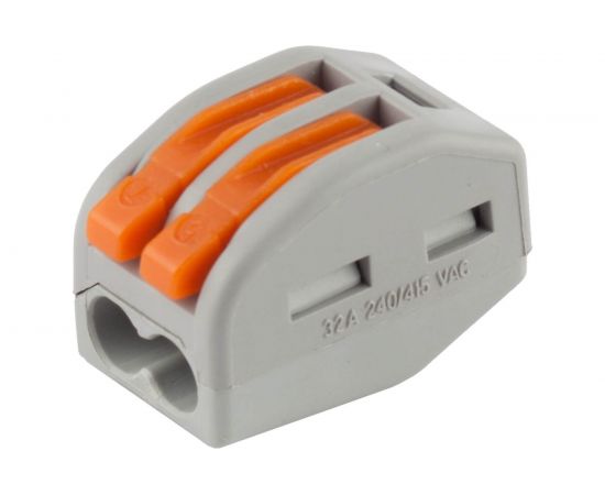 Клемма СВЕТОЗАР соединительная, разъемная, 2-х проводная, 400В, 32А, 0,5-2,5мм2/0,5-4мм2, 2шт 49190-2 