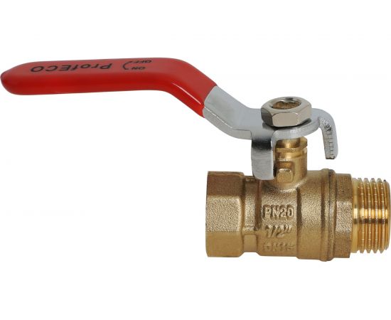 Шаровой кран ProfECO 1/2 ВР-НР, муфтовый, ручка, Ду15, Ру20 11Б27п1 PE-12FML 