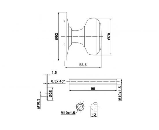 Дверная ручка Литейщик-Плюс РД-101 "Ящерица" старая медь 6500 – изображение 2