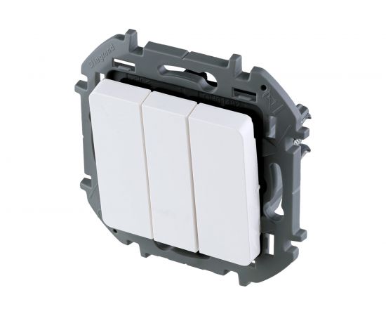 Трехклавишный выключатель Legrand - INSPIRIA - 10 AX - 250 В - белый 673640 – изображение 2