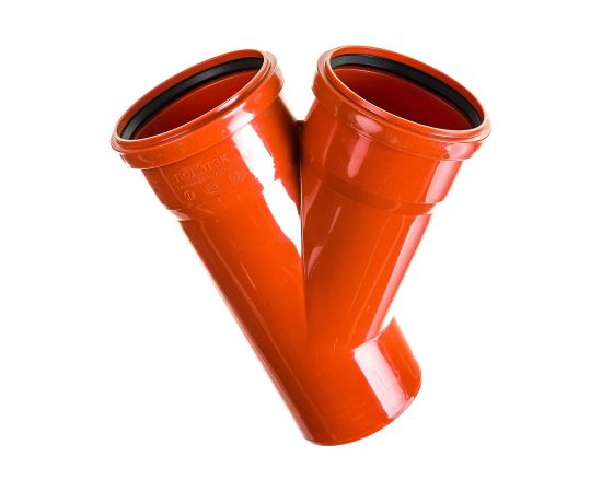 Тройник ПОЛИТЭК 110x110/45 градусов 200311045 – изображение 2