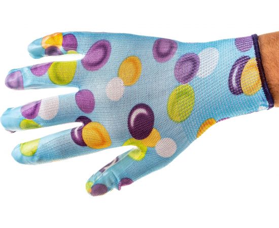 Садовые нейлоновые перчатки Спец 13g, облитые прозрачным нитрилом СС-2008 – изображение 2