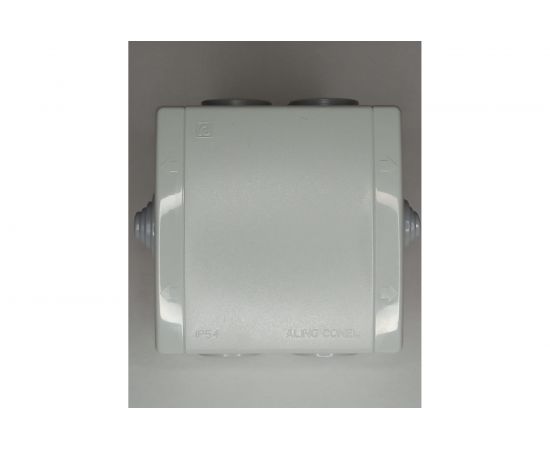 Разводная коробка Aling-conel POWER с шестью гнездами IP54 500В 80х80 открытой установки, серый 263.1 146051 – изображение 2