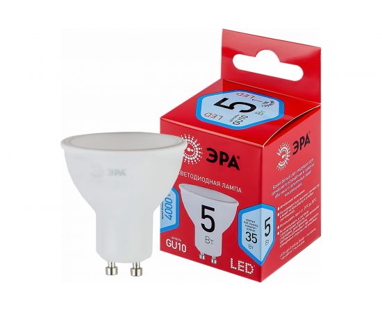 Светодиодная лампочка ЭРА RED LINE LED MR16-5W-840-GU10 R софит нейтральный белый свет Б0050689 – изображение 2