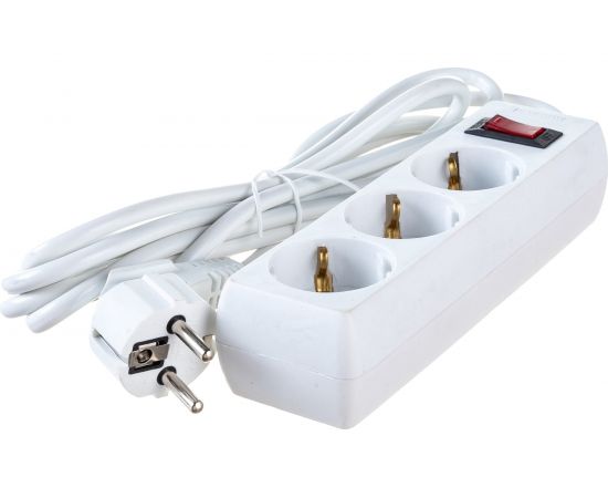 Сетевой фильтр ExeGate SP-3-3W 3евро с заземлением 3м защита от перегрузки выключатель с подсветкой белый 221181 – изображение 3