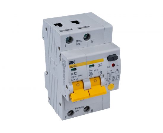 Дифавтомат АД-12М 2п, C, 32А, 30мА IEK MAD12-2-032-C-030 – изображение 3