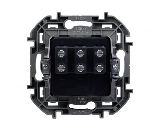 Трехклавишный выключатель Legrand - INSPIRIA - 10 AX - 250 В - белый 673640 – изображение 3