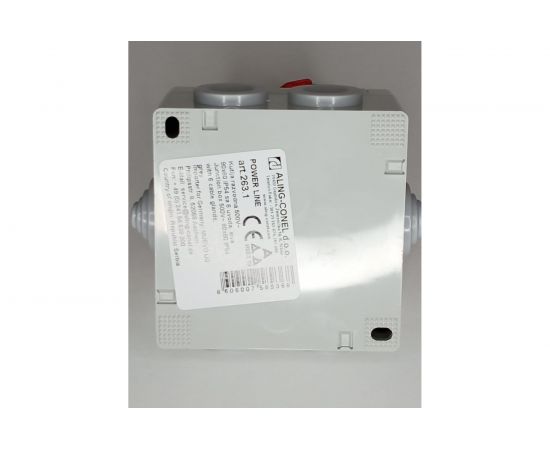 Разводная коробка Aling-conel POWER с шестью гнездами IP54 500В 80х80 открытой установки, серый 263.1 146051 – изображение 3