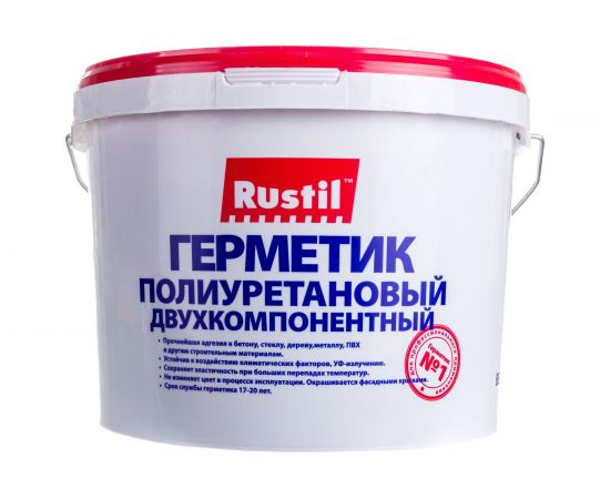 Полиуретановый герметик Рустил 2К 12 кг, серый 61458008 – изображение 5
