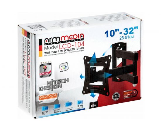 Кронштейн для LED/LCD телевизоров Arm media LCD-104 black 10192 – изображение 9