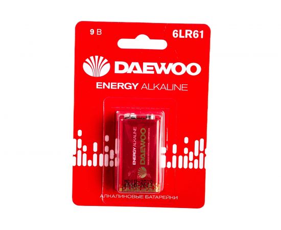 Алкалиновая батарейка DAEWOO 6LR61 ENERGY Alkaline 2021 BL-1 5029729 