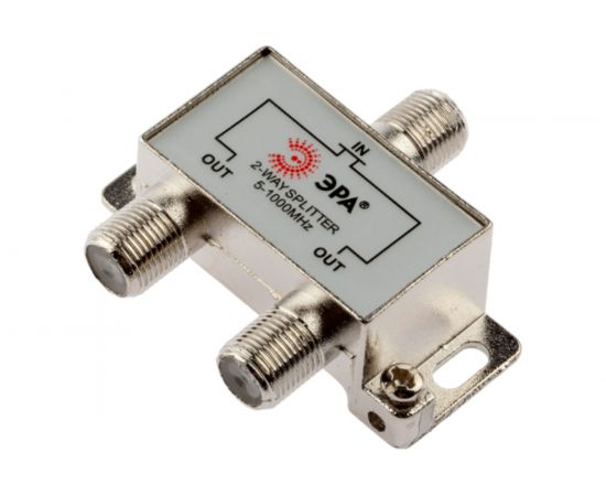 Делитель ЭРА ТВ DF01 2 ответвления под F разъем, 5-1000 МГц Б0048317 