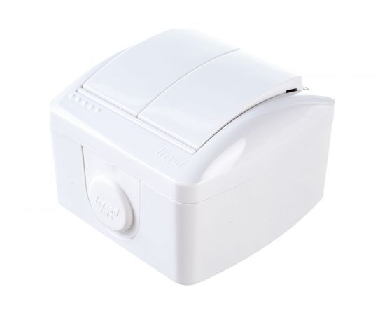 Выключатель Lezard, NATA, двойной, белый, 710-0200-101 