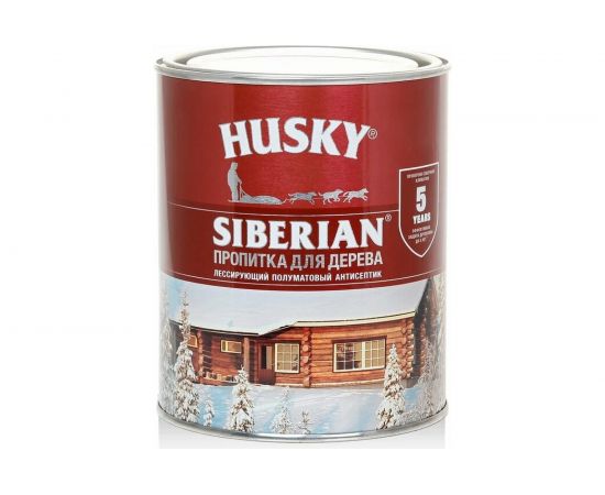 Декоративная пропитка-антисептик HUSKY SIBERIAN для дерева полуматовая палисандр 0,9 л 28831 