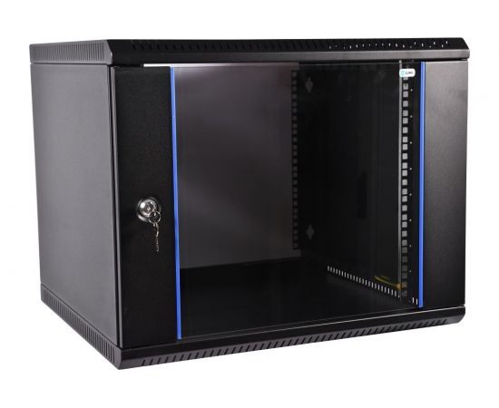 Телекоммуникационный настенный шкаф ЦМО, дверь стекло, разборный, черный ШРН-Э-6.350-9005 