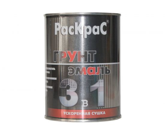 Грунт-эмаль РасКрас 3 в 1, RAL 6005 темно-зеленый, банка 0,9 кг 4690417023592 