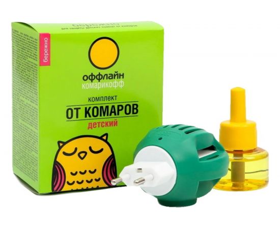 Комплект Комарофф оффлайн БЕРЕЖНО 45 ночей, без запаха, жидкость 30 мл OF01060301 