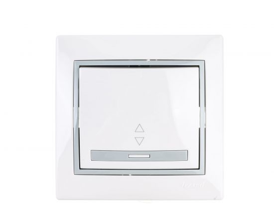 Выключатель Lezard Мира х1 прох белый с вст сер 701-0215-105 