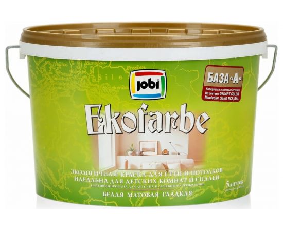Экологичная краска для стен и потолков JOBI EKOFARBE 5 л 11893 