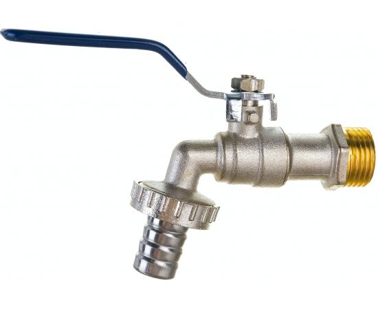 Шаровой кран со штуцером RM 1/2 водоразборный, никелированный, ручка VN-BN12 